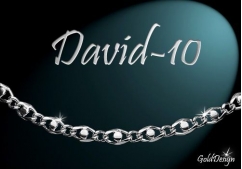 David 10 - náramek rhodium